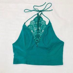 Free People Green Bralette Size Medium NWT
